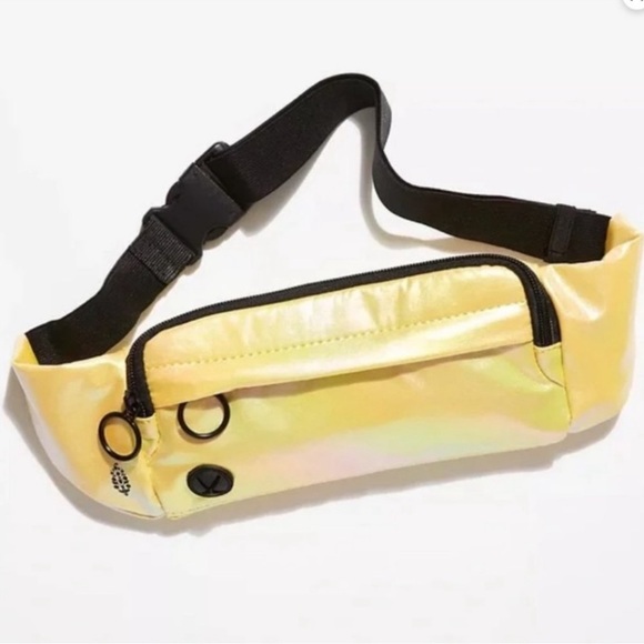 Free People- NWOT FP Movement Reflective Sling Runner Bag in Yellow - Picture 3 of 3